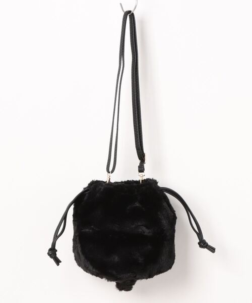 salle de bal（サルデバル）の「にゃんこ ファー 巾着ショルダー KTK 1036 MMI（ショルダーバッグ・レディース・ブラック/グレイッシュベージュ/ライトグレー・FREE）」の4枚目の写真