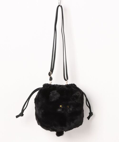 salle de bal（サルデバル）の「にゃんこ ファー 巾着ショルダー KTK 1036 MMI（ショルダーバッグ・レディース・ブラック/グレイッシュベージュ/ライトグレー・FREE）」の12枚目の写真