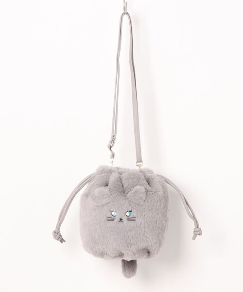 salle de bal（サルデバル）の「にゃんこ ファー 巾着ショルダー KTK 1036 MMI（ショルダーバッグ・レディース・ブラック/グレイッシュベージュ/ライトグレー・FREE）」の13枚目の写真