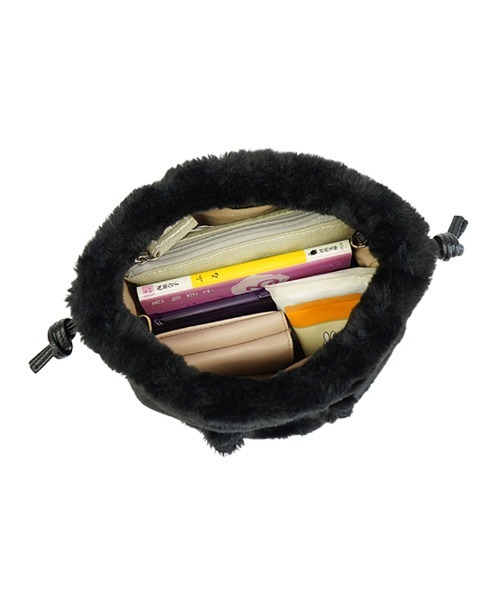 salle de bal（サルデバル）の「にゃんこ ファー 巾着ショルダー KTK 1036 MMI（ショルダーバッグ・レディース・ブラック/グレイッシュベージュ/ライトグレー・FREE）」の10枚目の写真