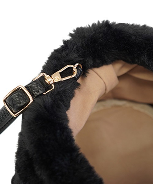 salle de bal（サルデバル）の「にゃんこ ファー 巾着ショルダー KTK 1036 MMI（ショルダーバッグ・レディース・ブラック/グレイッシュベージュ/ライトグレー・FREE）」の8枚目の写真