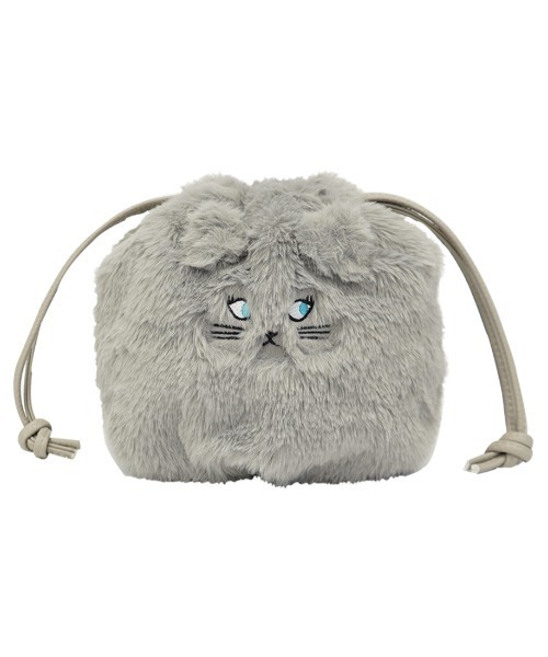 salle de bal（サルデバル）の「にゃんこ ファー 巾着ショルダー KTK 1036 MMI（ショルダーバッグ・レディース・ブラック/グレイッシュベージュ/ライトグレー・FREE）」の7枚目の写真