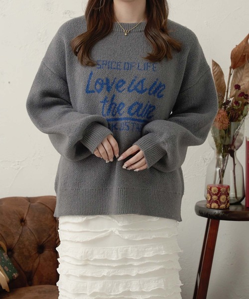 Ambre Neige（アンブルネージュ）の「assortment motif jacquard knit / アソートモチーフジャガードニット（ニット/セーター・レディース・アイボリー/チャコールグレー/ネイビー/レッド・FREE）」の11枚目の写真