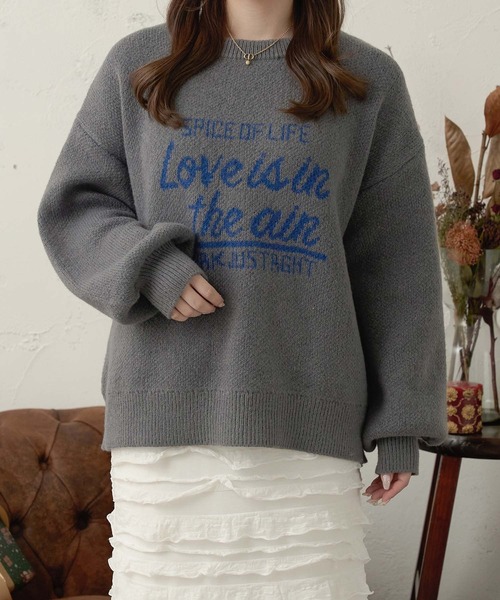 Ambre Neige（アンブルネージュ）の「assortment motif jacquard knit / アソートモチーフジャガードニット（ニット/セーター・レディース・アイボリー/チャコールグレー/ネイビー/レッド・FREE）」の12枚目の写真