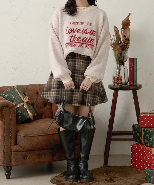 Ambre Neige（アンブルネージュ）の「assortment motif jacquard knit / アソートモチーフジャガードニット（ニット/セーター・レディース・アイボリー/チャコールグレー/ネイビー/レッド・FREE）」の21枚目の写真