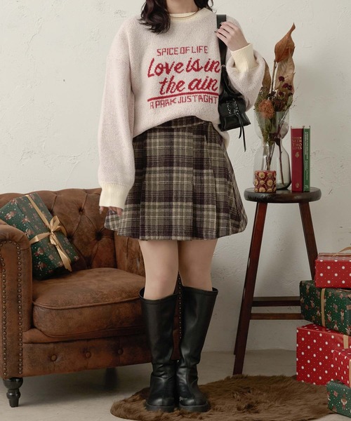 Ambre Neige（アンブルネージュ）の「assortment motif jacquard knit / アソートモチーフジャガードニット（ニット/セーター・レディース・アイボリー/チャコールグレー/ネイビー/レッド・FREE）」の22枚目の写真
