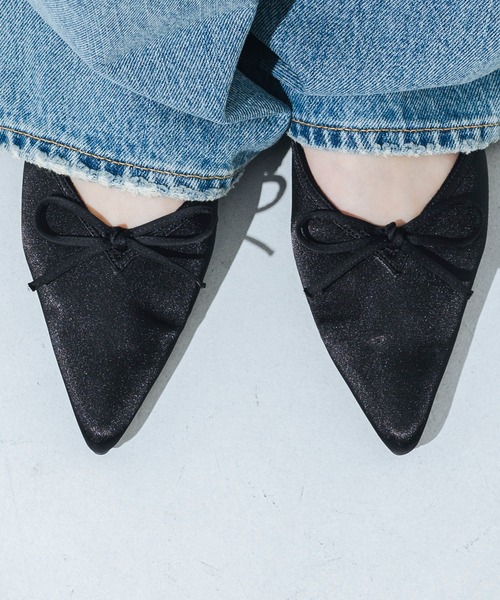 EVOL（イーボル）の「【柔らかい・クッション入り】Vカットリボンバレエミュール IY5708（サンダル・レディース・アイボリー/ブラック/グレー/ホワイト系その他・LL/L/S/M）」の4枚目の写真