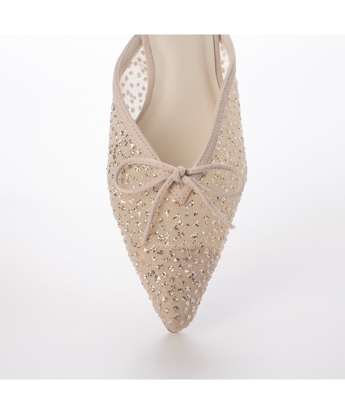 EVOL（イーボル）の「【柔らかい・クッション入り】Vカットリボンバレエミュール IY5708（サンダル・レディース・アイボリー/ブラック/グレー/ホワイト系その他・LL/L/S/M）」の5枚目の写真