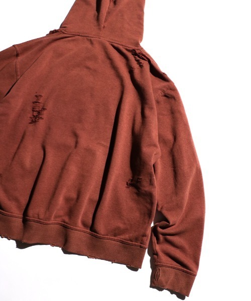 THRIFTY LOOK / スリフティールック WORN-OUT BAND HOODIE 'NIRVANA' ニルヴァーナ ダメージ加工 ユーズド加工 プルオーバーパーカー（パーカー）｜THRIFTY LOOK（スリフティールック）