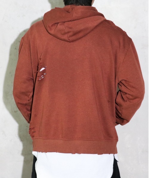 THRIFTY LOOK / スリフティールック WORN-OUT BAND HOODIE 'NIRVANA' ニルヴァーナ ダメージ加工 ユーズド加工 プルオーバーパーカー（パーカー）｜THRIFTY LOOK（スリフティールック）