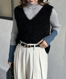 Thevon | フェザーヤーンVネックベスト(ニット/セーター)