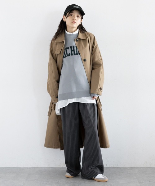 RAGEBLUE（レイジブルー）の「ボックスタック/ピンストライプドレープワイドスラックス（スラックス・レディース・グレー/ブラック・LARGE/MEDIUM）」の4枚目の写真