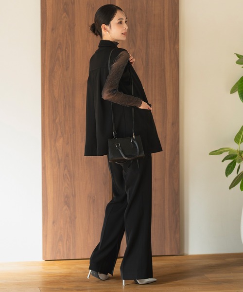 CELEN（セレン）の「【カセット服/洗える/セットアップ可】ダブルブレストジレ 単品　＜オフィスカジュアル/セレモニー＞（スーツベスト・レディース・ネイビー/ブラウン/ブラック/グレー系その他・S/M/L/ST/MT/LT）」の8枚目の写真