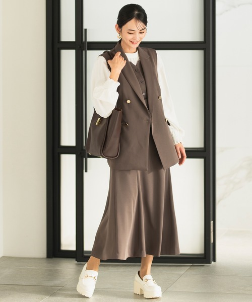 セール】【洗える/セットアップ対応】ダブルブレストジレ 単品