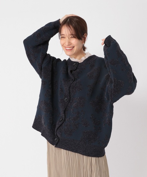 レディース アウター ジャケット カーディガン フラワーデザイン 48213-1.jpg