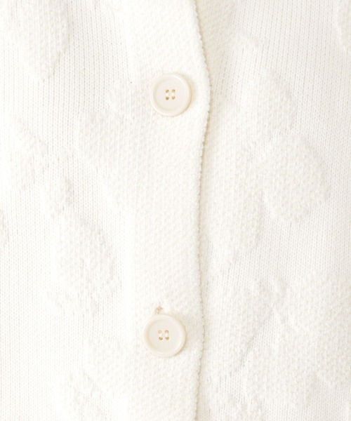studio CLIP（スタディオクリップ）の「7ゲージフラワーカーディガンジャケット（カーディガン/ボレロ・レディース・ネイビー/オフホワイト・FREE）」の4枚目の写真