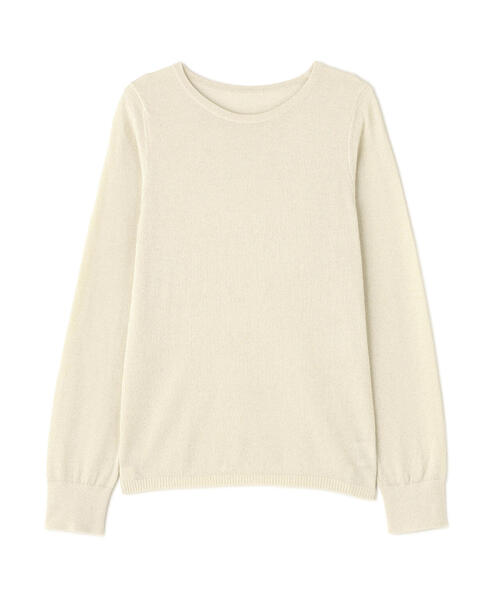 NATURAL BEAUTY BASIC（ナチュラルビューティーベーシック）の「◇【THINK NATURAL】クルーネックラメニット（ニット/セーター・レディース・ピンク/オフホワイト/ネイビー・FREE）」の4枚目の写真