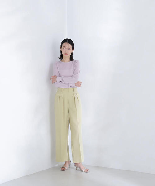 NATURAL BEAUTY BASIC（ナチュラルビューティーベーシック）の「◇【THINK NATURAL】クルーネックラメニット（ニット/セーター・レディース・ピンク/オフホワイト/ネイビー・FREE）」の15枚目の写真