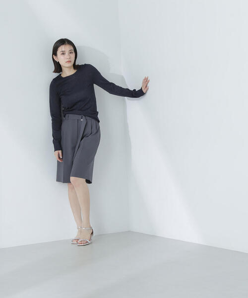 NATURAL BEAUTY BASIC（ナチュラルビューティーベーシック）の「◇【THINK NATURAL】クルーネックラメニット（ニット/セーター・レディース・ピンク/オフホワイト/ネイビー・FREE）」の9枚目の写真
