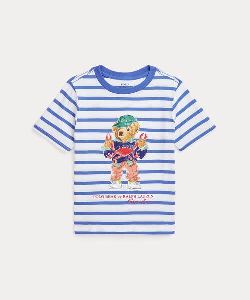 POLO RALPH LAUREN CHILDRENSWEAR(ポロ ラルフ ローレン チルドレンズウェア)の「Polo ベア ストライプド コットン ジャージー Tシャツ(Tシャツ/カットソー・キッズ・マルチ・7/3/6/4)」の1枚目の写真