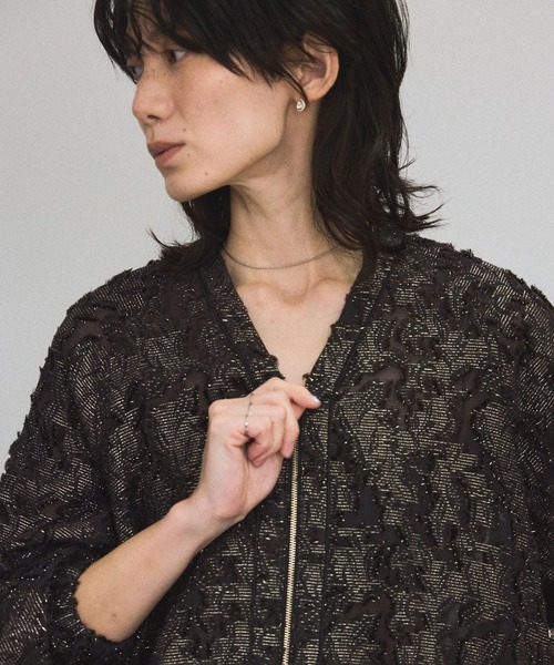 SALON adam et rope'（サロン アダム エ ロペ）の「エルブジャガードシャツブルゾン（ブルゾン・レディース・ホワイト/ブラック/ブラウン・FREE）」の10枚目の写真