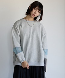 Sweatshirt with Sheer Sleeve Details 袖シアーディティールスウェット