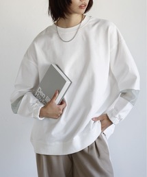 Sweatshirt with Sheer Sleeve Details 袖シアーディティールスウェット