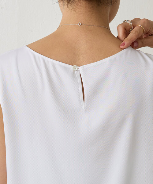 LIVETART（リヴェタート）の「《LIVETART》キュプラツイルタンクトップ（シャツ/ブラウス・レディース・ホワイト/ネイビー・FREE）」の8枚目の写真