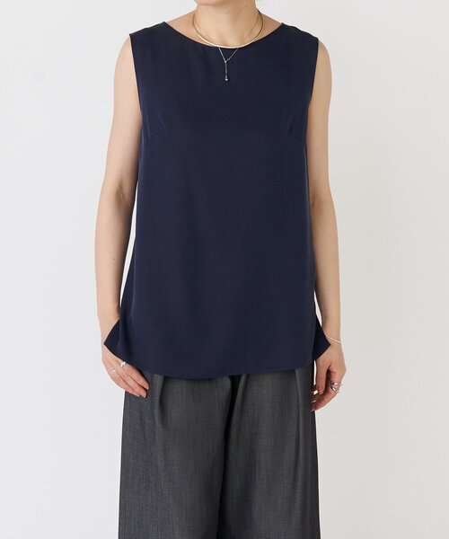 LIVETART（リヴェタート）の「《LIVETART》キュプラツイルタンクトップ（シャツ/ブラウス・レディース・ホワイト/ネイビー・FREE）」の13枚目の写真