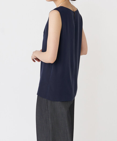 LIVETART（リヴェタート）の「《LIVETART》キュプラツイルタンクトップ（シャツ/ブラウス・レディース・ホワイト/ネイビー・FREE）」の14枚目の写真