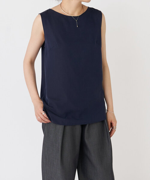 LIVETART（リヴェタート）の「《LIVETART》キュプラツイルタンクトップ（シャツ/ブラウス・レディース・ホワイト/ネイビー・FREE）」の17枚目の写真