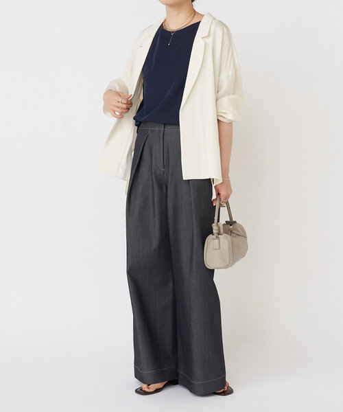 LIVETART（リヴェタート）の「《LIVETART》キュプラツイルタンクトップ（シャツ/ブラウス・レディース・ホワイト/ネイビー・FREE）」の21枚目の写真