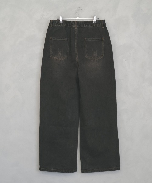 Shoowtime(ショウタイム)の「Vintage wash wide straight denim pants / ビンテージウォッシュワイドストレートデニムパンツ(デニムパンツ・メンズ・ブラック系・X-LARGE/LARGE/MEDIUM)」の5枚目の写真