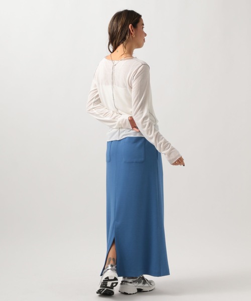 BAYFLOW（ベイフロー）の「[レイヤードスタイルに]シアーテレコロングスリーブT（Tシャツ/カットソー・レディース・ブラック/オフホワイト/ライトイエロー・FREE）」の6枚目の写真