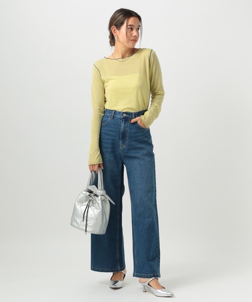 BAYFLOW（ベイフロー）の「[レイヤードスタイルに]シアーテレコロングスリーブT（Tシャツ/カットソー・レディース・ブラック/オフホワイト/ライトイエロー・FREE）」の14枚目の写真