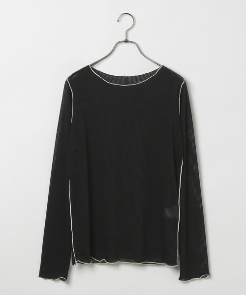 BAYFLOW（ベイフロー）の「[レイヤードスタイルに]シアーテレコロングスリーブT（Tシャツ/カットソー・レディース・ブラック/オフホワイト/ライトイエロー・FREE）」の16枚目の写真