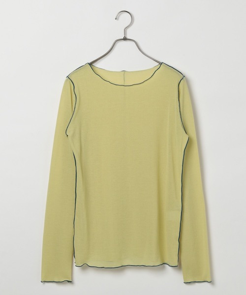 BAYFLOW（ベイフロー）の「[レイヤードスタイルに]シアーテレコロングスリーブT（Tシャツ/カットソー・レディース・ブラック/オフホワイト/ライトイエロー・FREE）」の17枚目の写真
