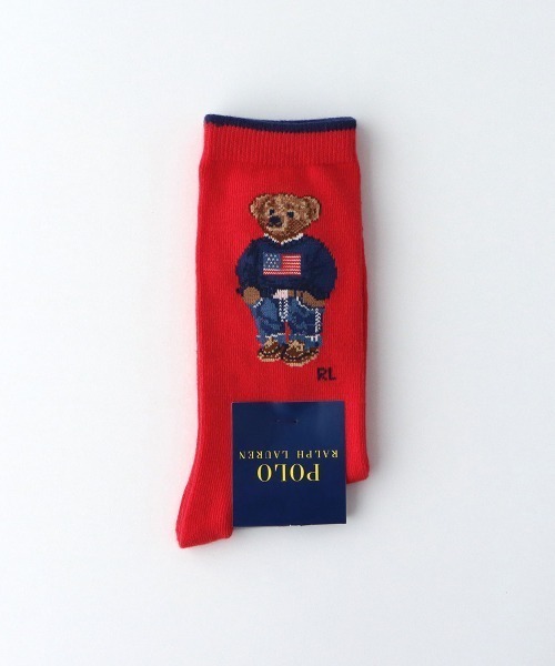 POLO RALPH LAUREN(ポロ ラルフ ローレン)の「POLO RALPH LAUREN レディース オーガニックコットン混 デニムベア クルーソックス 03207241(ソックス/靴下・レディース・ライトグレー/ホワイト/レッド系その他/ネイビー・23-25cm)」の7枚目の写真