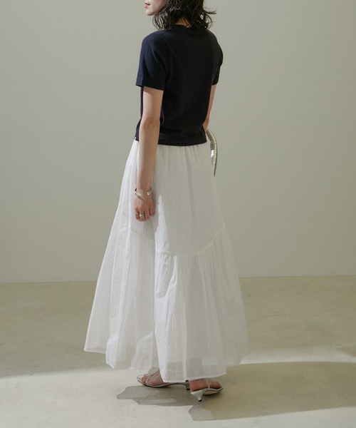 SALON adam et rope'（サロン アダム エ ロペ）の「【WEB限定】コットンオーガンジーギャザースカート 2（スカート・レディース・ホワイト/ブラック・FREE）」の22枚目の写真