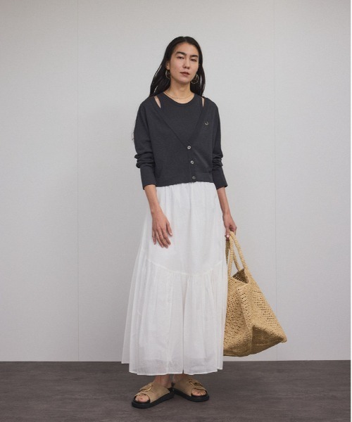 SALON adam et rope'（サロン アダム エ ロペ）の「【WEB限定】コットンオーガンジーギャザースカート 2（スカート・レディース・ホワイト/ブラック・FREE）」の8枚目の写真