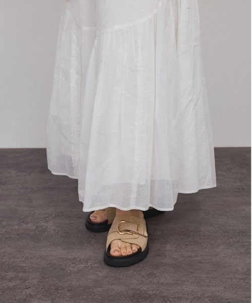 SALON adam et rope'（サロン アダム エ ロペ）の「【WEB限定】コットンオーガンジーギャザースカート 2（スカート・レディース・ホワイト/ブラック・FREE）」の12枚目の写真