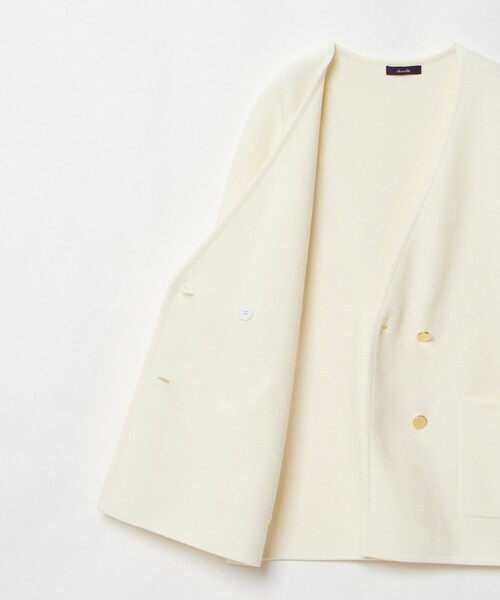 セミダブルガーターニットジャケット（ノーカラージャケット