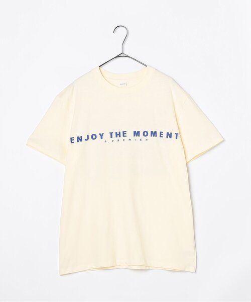 p.premier（ピードットプルミエ）の「【ママ】イロチ買いしたいシンプルロゴプリント半袖Tシャツ（Tシャツ/カットソー・レディース・パープル/チャコール/レッド/ピンク/ブラウン/サックスブルー/オフホワイト・MEDIUM）」の2枚目の写真