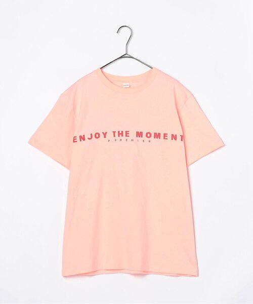 p.premier（ピードットプルミエ）の「【ママ】イロチ買いしたいシンプルロゴプリント半袖Tシャツ（Tシャツ/カットソー・レディース・パープル/チャコール/レッド/ピンク/ブラウン/サックスブルー/オフホワイト・MEDIUM）」の6枚目の写真