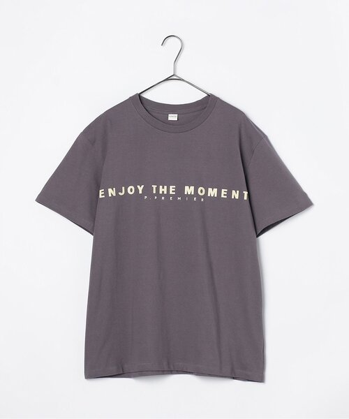 p.premier（ピードットプルミエ）の「【ママ】イロチ買いしたいシンプルロゴプリント半袖Tシャツ（Tシャツ/カットソー・レディース・パープル/チャコール/レッド/ピンク/ブラウン/サックスブルー/オフホワイト・MEDIUM）」の17枚目の写真