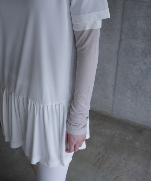 G.V.G.V.（ジーヴィージーヴィー）の「GATHER TUNIC TOP（Tシャツ/カットソー・レディース・ホワイト/ブラック・ONE SIZE）」の12枚目の写真