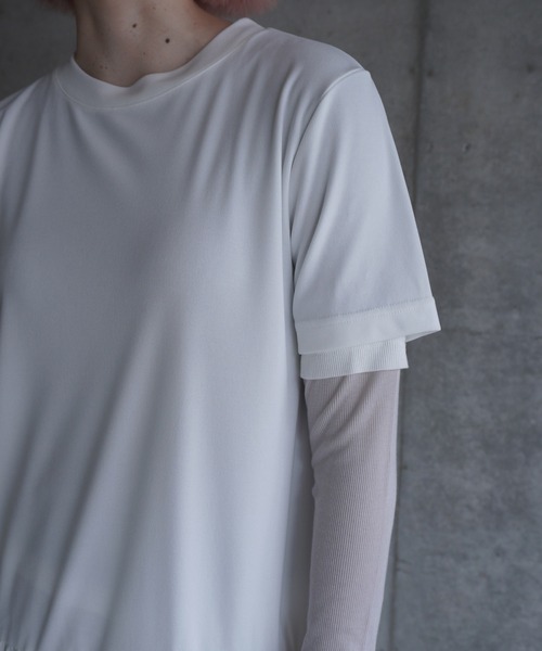 G.V.G.V.（ジーヴィージーヴィー）の「GATHER TUNIC TOP（Tシャツ/カットソー・レディース・ホワイト/ブラック・ONE SIZE）」の9枚目の写真