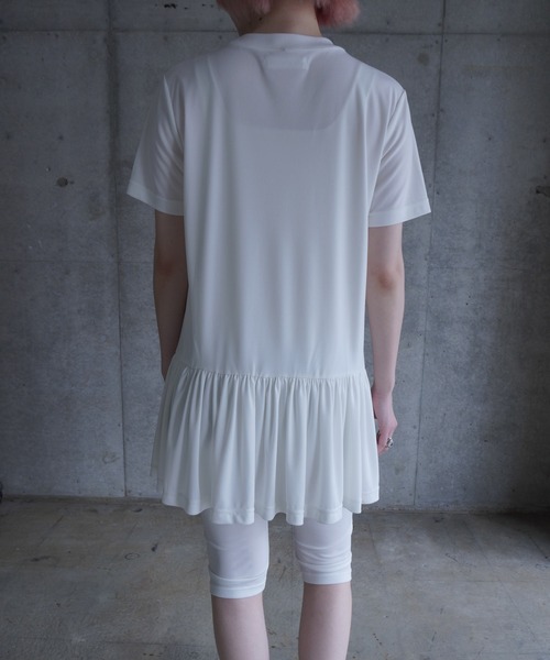 G.V.G.V.（ジーヴィージーヴィー）の「GATHER TUNIC TOP（Tシャツ/カットソー・レディース・ホワイト/ブラック・ONE SIZE）」の6枚目の写真