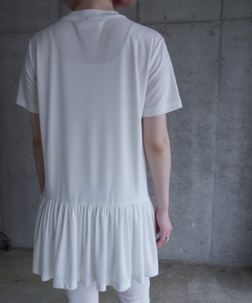 G.V.G.V.（ジーヴィージーヴィー）の「GATHER TUNIC TOP（Tシャツ/カットソー・レディース・ホワイト/ブラック・ONE SIZE）」の8枚目の写真