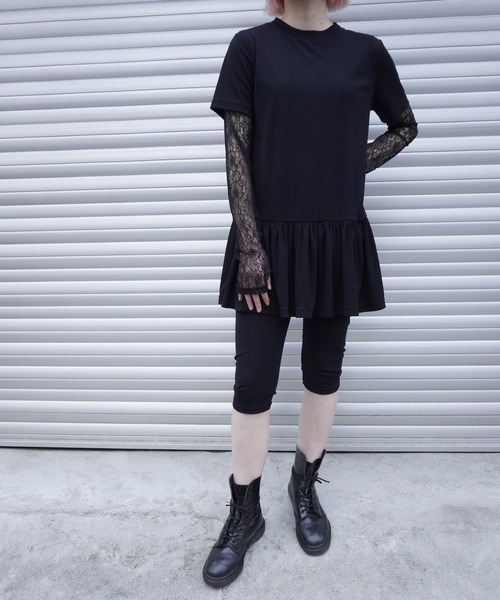 G.V.G.V.（ジーヴィージーヴィー）の「GATHER TUNIC TOP（Tシャツ/カットソー・レディース・ホワイト/ブラック・ONE SIZE）」の21枚目の写真